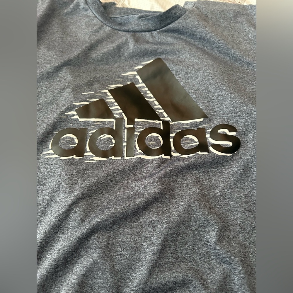 Adidas Gray Tee with Bold Logo